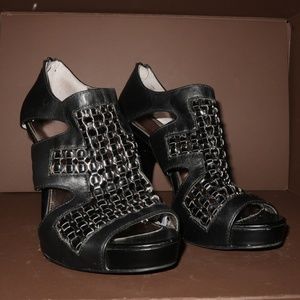 Calvin Klein Gunmetal Gray Open Toe Booties